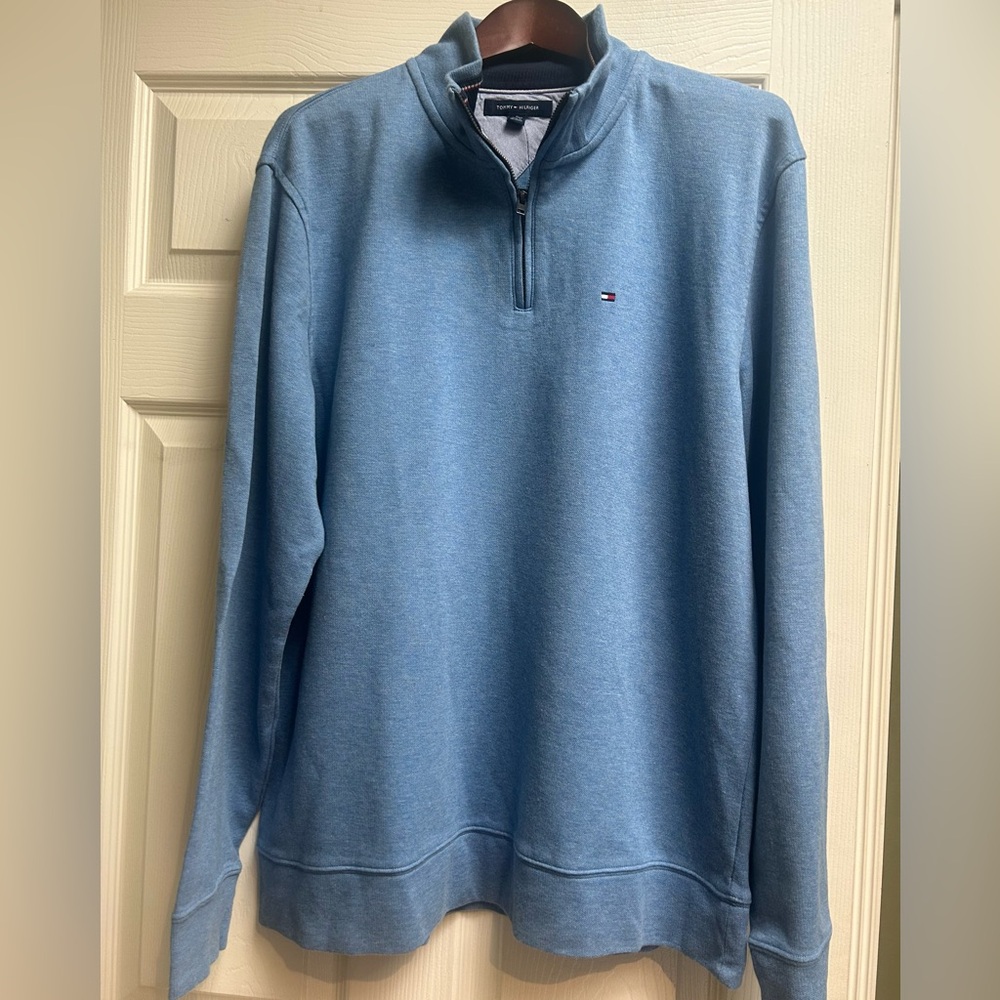 Tommy Hilfiger Men's Quarter-Zip Sweater Blue XL/Tall